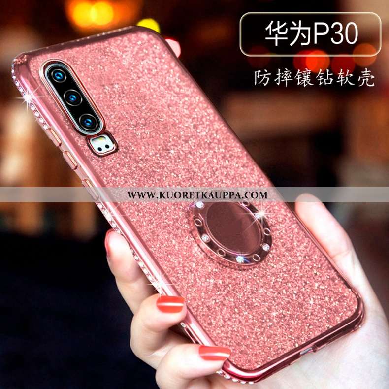 Kuori Huawei P30, Kuoret Huawei P30, Kotelo Huawei P30 Läpinäkyvä Rhinestone Inlay Ultra Valo Siliko