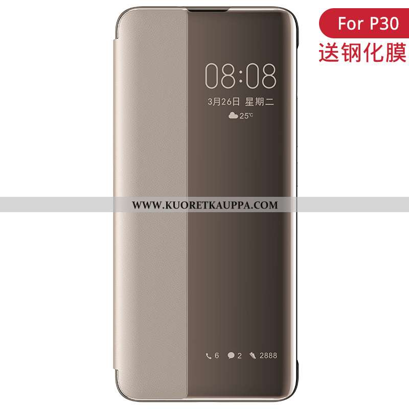 Kuori Huawei P30, Kuoret Huawei P30, Kotelo Huawei P30 Nahka Lisävarusteet Simpukka Ylellisyys Puhel