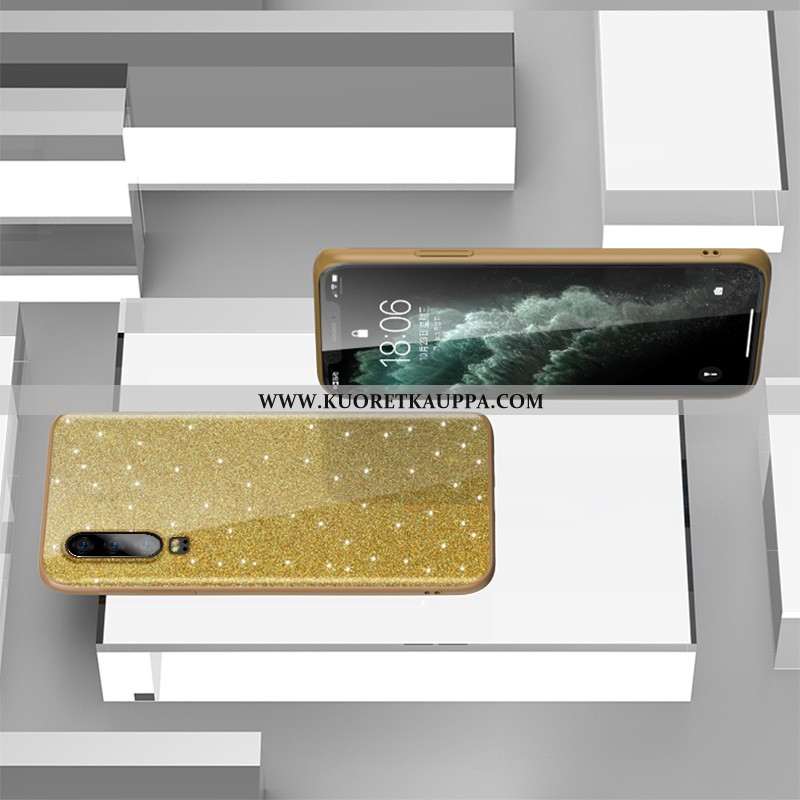 Kuori Huawei P30, Kuoret Huawei P30, Kotelo Huawei P30 Persoonallisuus Luova Pehmeä Neste Sininen Ja