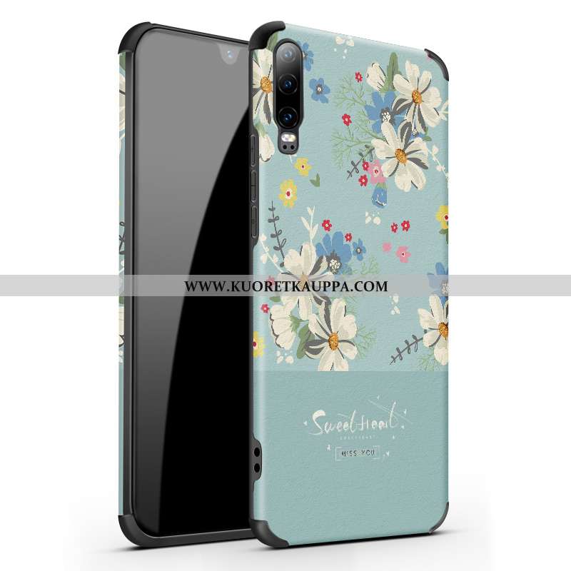 Kuori Huawei P30, Kuoret Huawei P30, Kotelo Huawei P30 Persoonallisuus Luova Sininen Pehmeä Neste Su