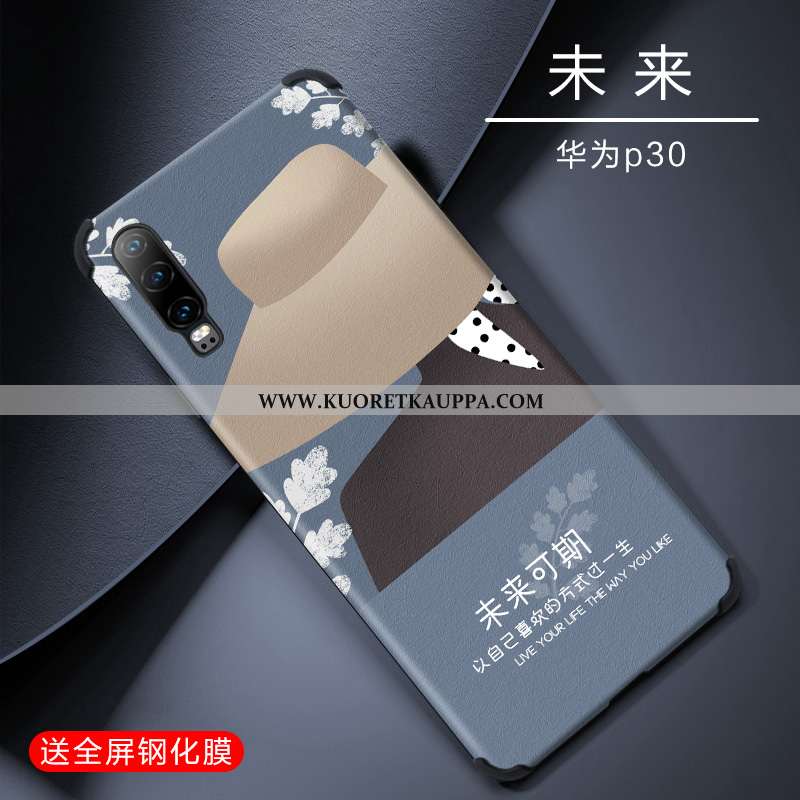Kuori Huawei P30, Kuoret Huawei P30, Kotelo Huawei P30 Persoonallisuus Luova Sininen Pehmeä Neste Su