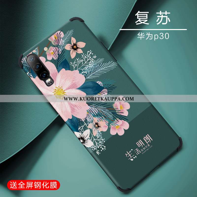 Kuori Huawei P30, Kuoret Huawei P30, Kotelo Huawei P30 Persoonallisuus Luova Sininen Pehmeä Neste Su