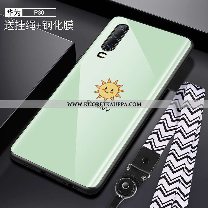 Kuori Huawei P30, Kuoret Huawei P30, Kotelo Huawei P30 Ripustettava Kaula Suuntaus Lasi Net Red Raka