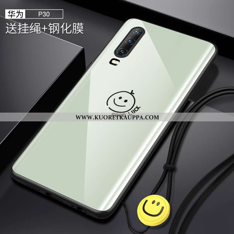 Kuori Huawei P30, Kuoret Huawei P30, Kotelo Huawei P30 Ripustettava Kaula Suuntaus Lasi Net Red Raka