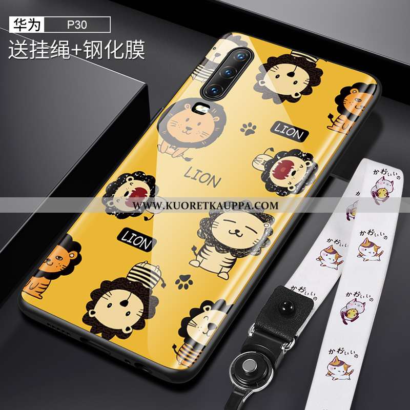 Kuori Huawei P30, Kuoret Huawei P30, Kotelo Huawei P30 Ripustettava Kaula Suuntaus Lasi Net Red Raka