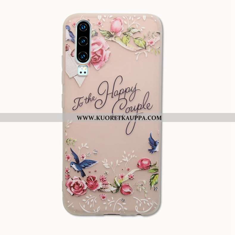 Kuori Huawei P30, Kuoret Huawei P30, Kotelo Huawei P30 Silikoni Suojaus Valo Net Red Pinkki