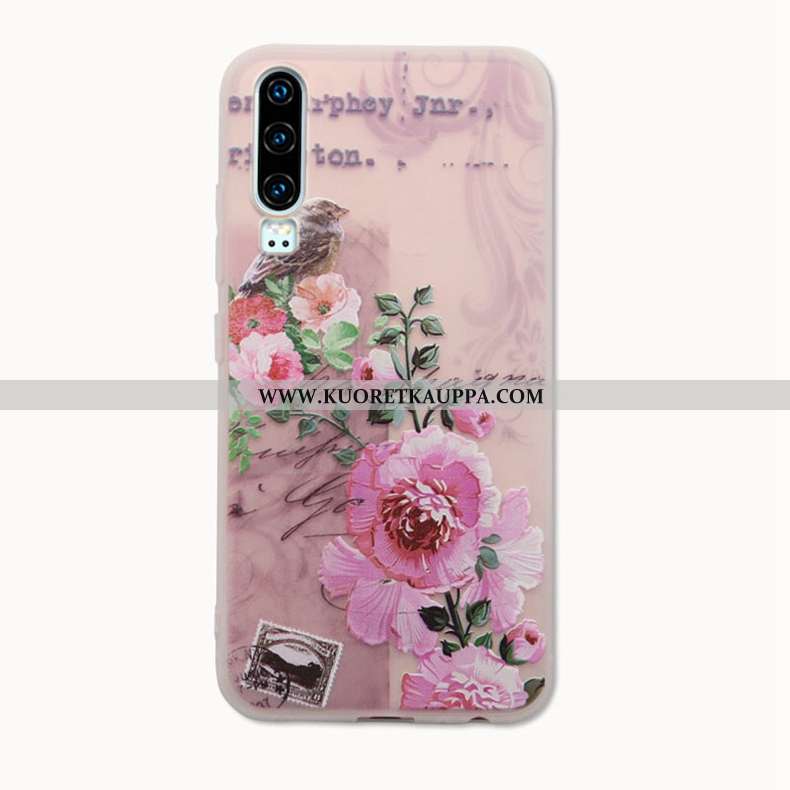 Kuori Huawei P30, Kuoret Huawei P30, Kotelo Huawei P30 Silikoni Suojaus Valo Net Red Pinkki
