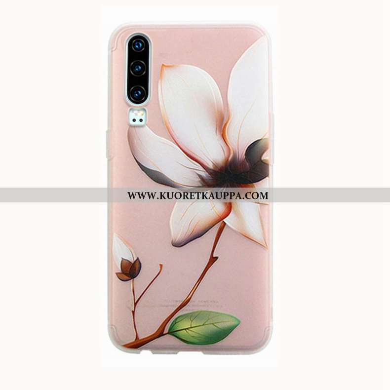 Kuori Huawei P30, Kuoret Huawei P30, Kotelo Huawei P30 Silikoni Suojaus Valo Net Red Pinkki