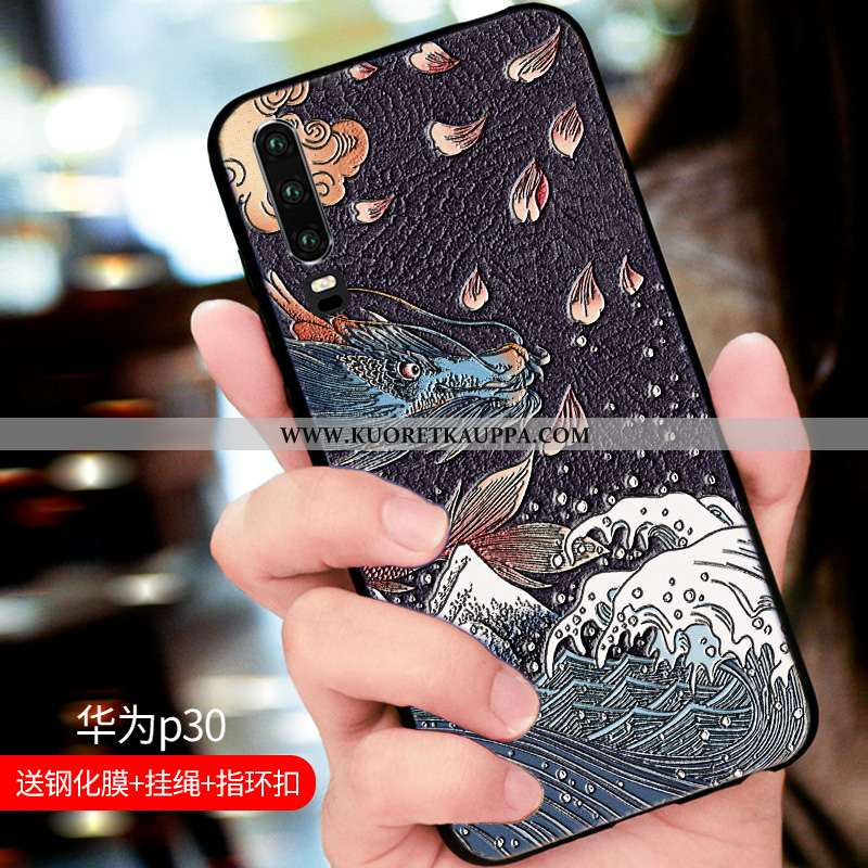 Kuori Huawei P30, Kuoret Huawei P30, Kotelo Huawei P30 Silikoni Suojaus Ylellisyys Suuntaus Kohokuvi
