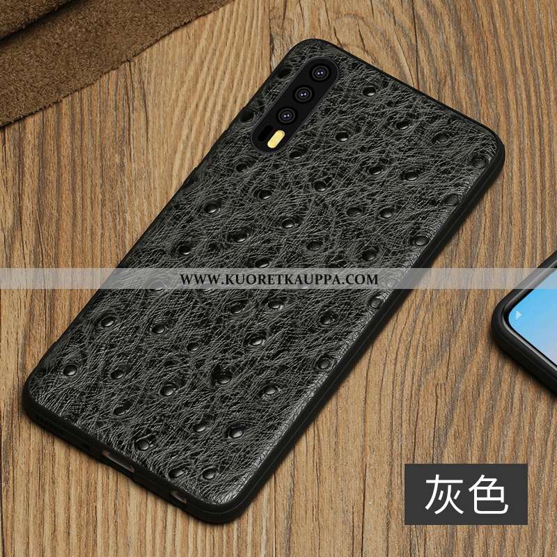 Kuori Huawei P30, Kuoret Huawei P30, Kotelo Huawei P30 Suojaus Aito Nahka All Inclusive Musta Mustat