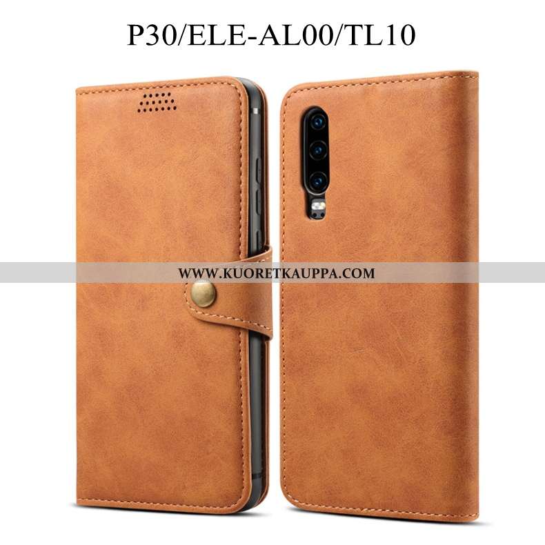 Kuori Huawei P30, Kuoret Huawei P30, Kotelo Huawei P30 Suojaus Nahkakuori All Inclusive Punainen