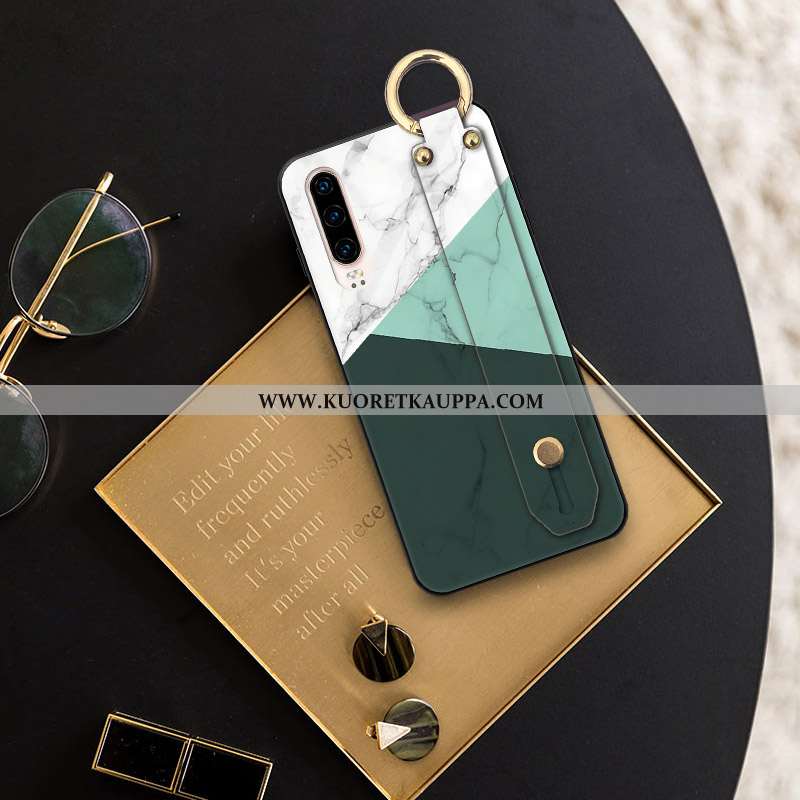 Kuori Huawei P30, Kuoret Huawei P30, Kotelo Huawei P30 Suojaus Ripustettavat Koristeet Tuki Vihreä T