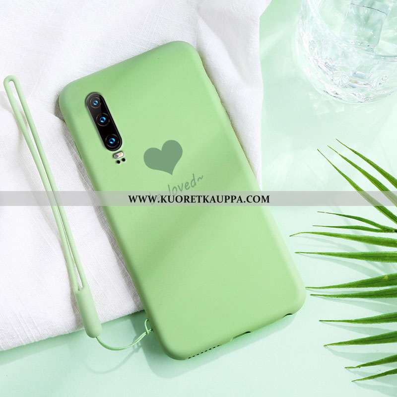 Kuori Huawei P30, Kuoret Huawei P30, Kotelo Huawei P30 Suojaus Tila Sydän Jauhe Murtumaton Pinkki