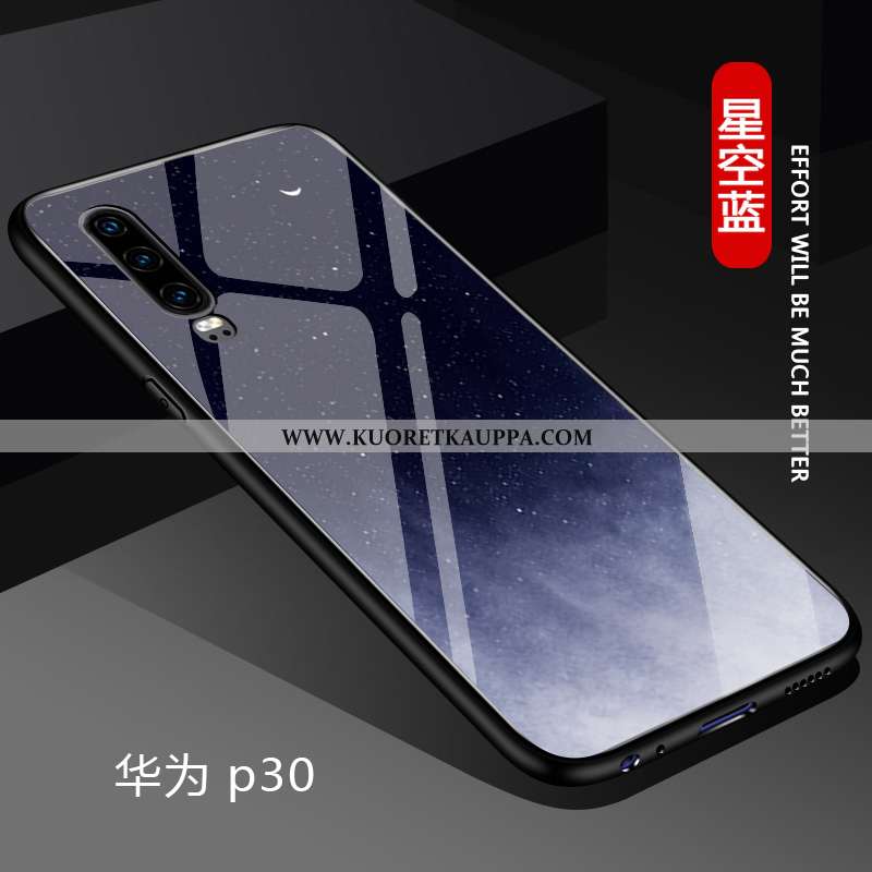 Kuori Huawei P30, Kuoret Huawei P30, Kotelo Huawei P30 Suuntaus Pehmeä Neste Sininen Luova Kiinteä V
