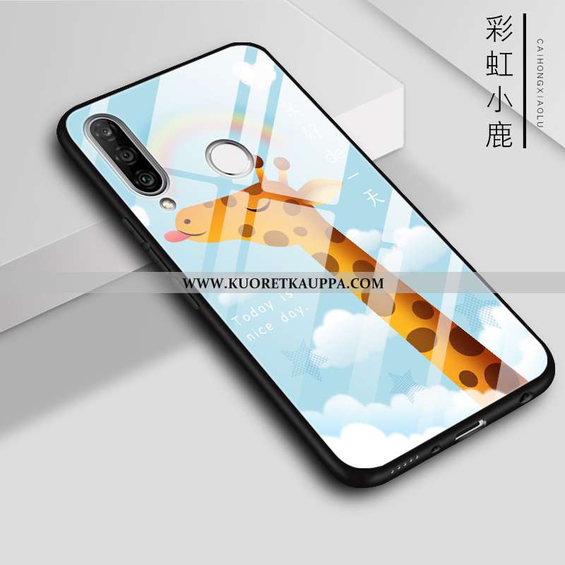 Kuori Huawei P30 Lite, Kuoret Huawei P30 Lite, Kotelo Huawei P30 Lite Lasi Puhelimen Valkoinen