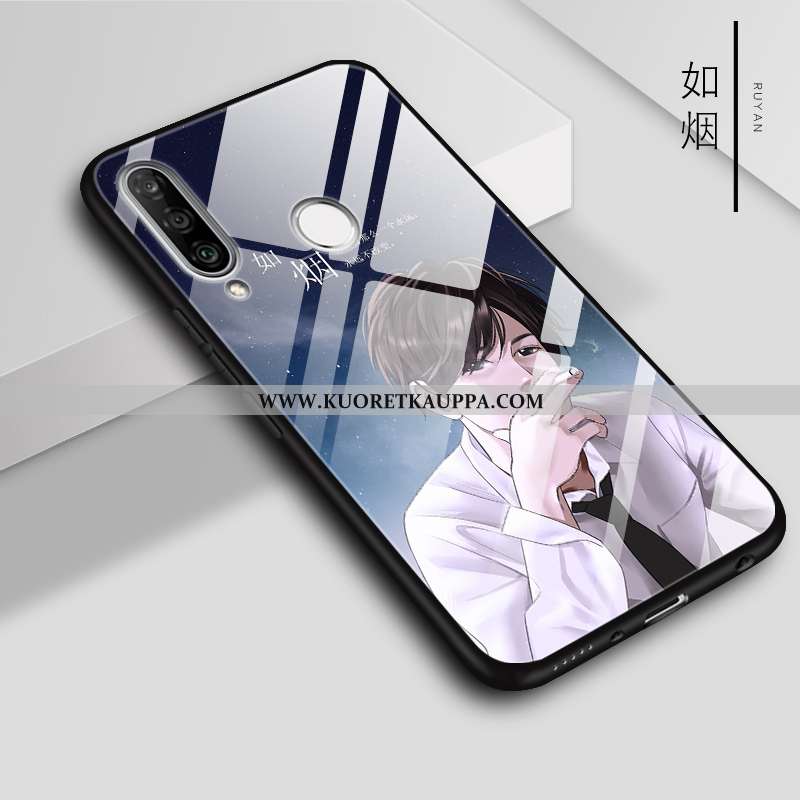 Kuori Huawei P30 Lite, Kuoret Huawei P30 Lite, Kotelo Huawei P30 Lite Lasi Puhelimen Valkoinen