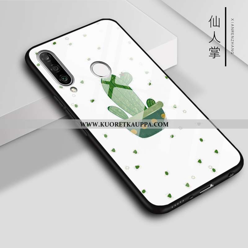 Kuori Huawei P30 Lite, Kuoret Huawei P30 Lite, Kotelo Huawei P30 Lite Lasi Puhelimen Valkoinen