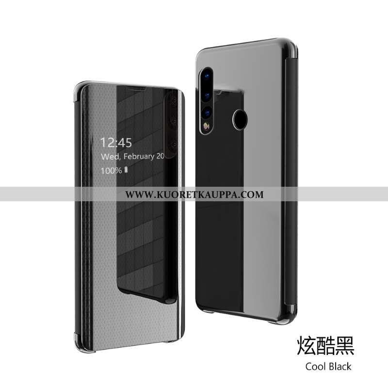 Kuori Huawei P30 Lite, Kuoret Huawei P30 Lite, Kotelo Huawei P30 Lite Läpinäkyvä Kukkakuvio Nahkakuo