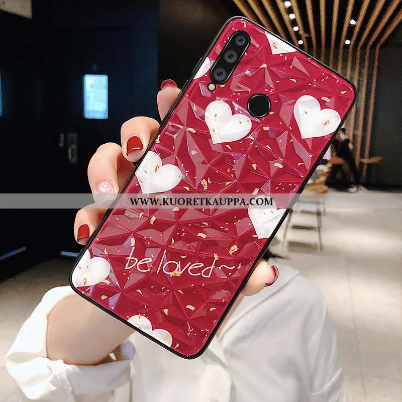 Kuori Huawei P30 Lite, Kuoret Huawei P30 Lite, Kotelo Huawei P30 Lite Sarjakuva Kukkakuvio Viini Pun