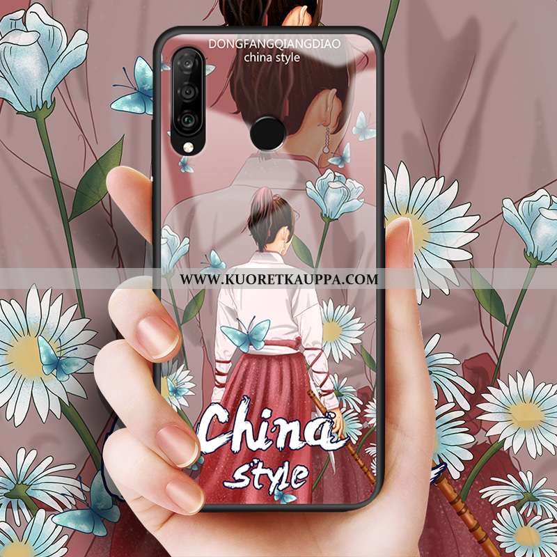 Kuori Huawei P30 Lite, Kuoret Huawei P30 Lite, Kotelo Huawei P30 Lite Suojaus Lasi Puhelimen Sininen