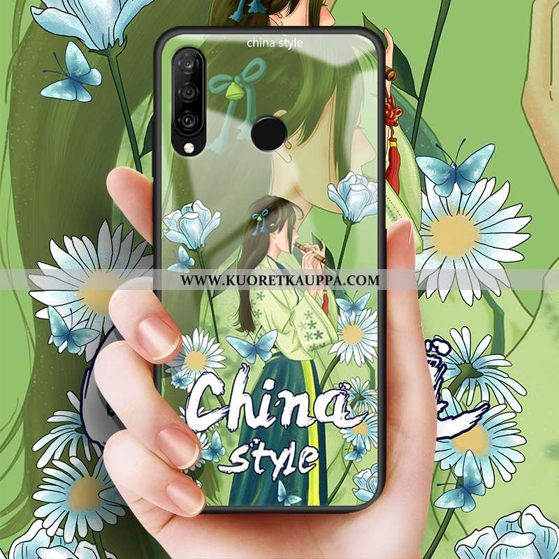 Kuori Huawei P30 Lite, Kuoret Huawei P30 Lite, Kotelo Huawei P30 Lite Suojaus Lasi Puhelimen Sininen