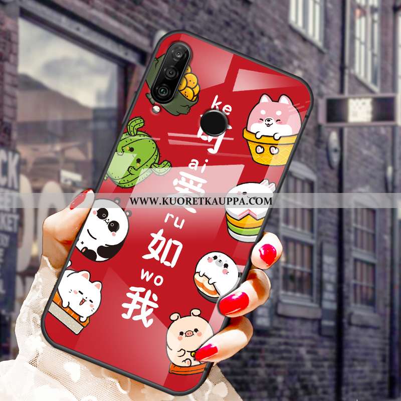 Kuori Huawei P30 Lite Xl, Kuoret Huawei P30 Lite Xl, Kotelo Huawei P30 Lite Xl Ihana Suojaus Net Red