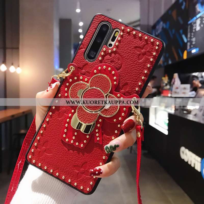 Kuori Huawei P30 Pro, Kuoret Huawei P30 Pro, Kotelo Huawei P30 Pro Luova Aito Nahka Net Red Nahkakuo