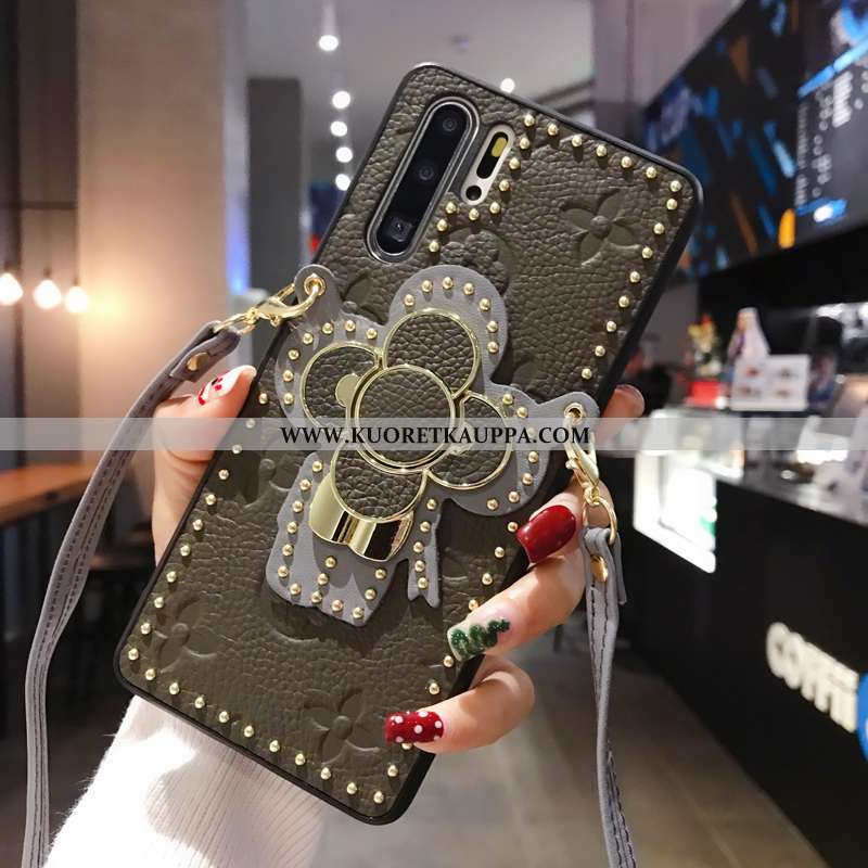 Kuori Huawei P30 Pro, Kuoret Huawei P30 Pro, Kotelo Huawei P30 Pro Luova Aito Nahka Net Red Nahkakuo