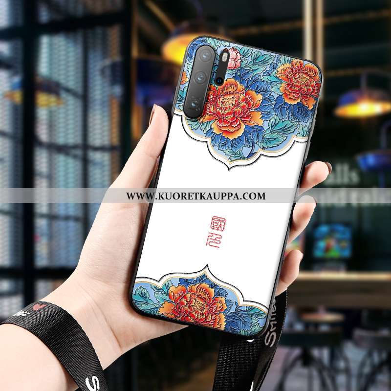 Kuori Huawei P30 Pro, Kuoret Huawei P30 Pro, Kotelo Huawei P30 Pro Luova Kohokuviointi Valkoinen Yle