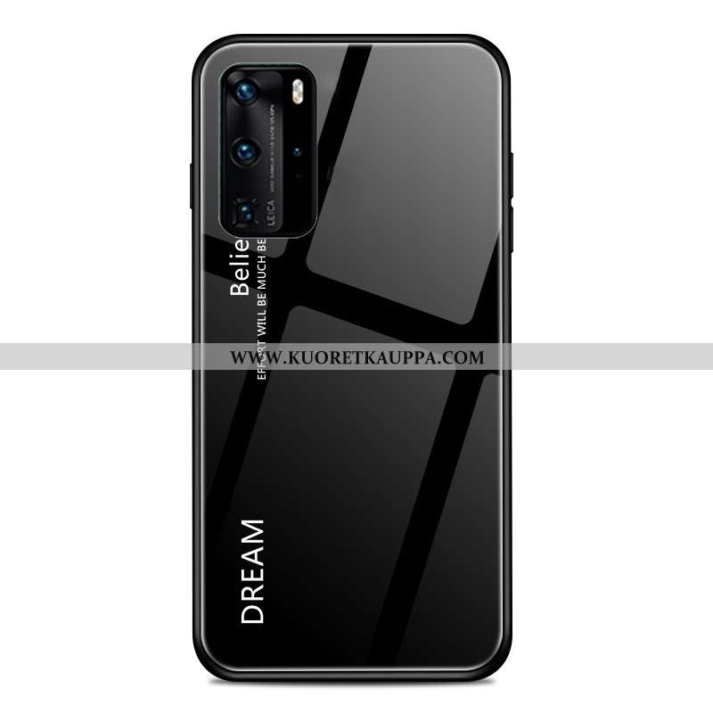 Kuori Huawei P40, Kuoret Huawei P40, Kotelo Huawei P40 Luova Suuntaus Kiinteä Väri Lasi Kaltevuus Mu