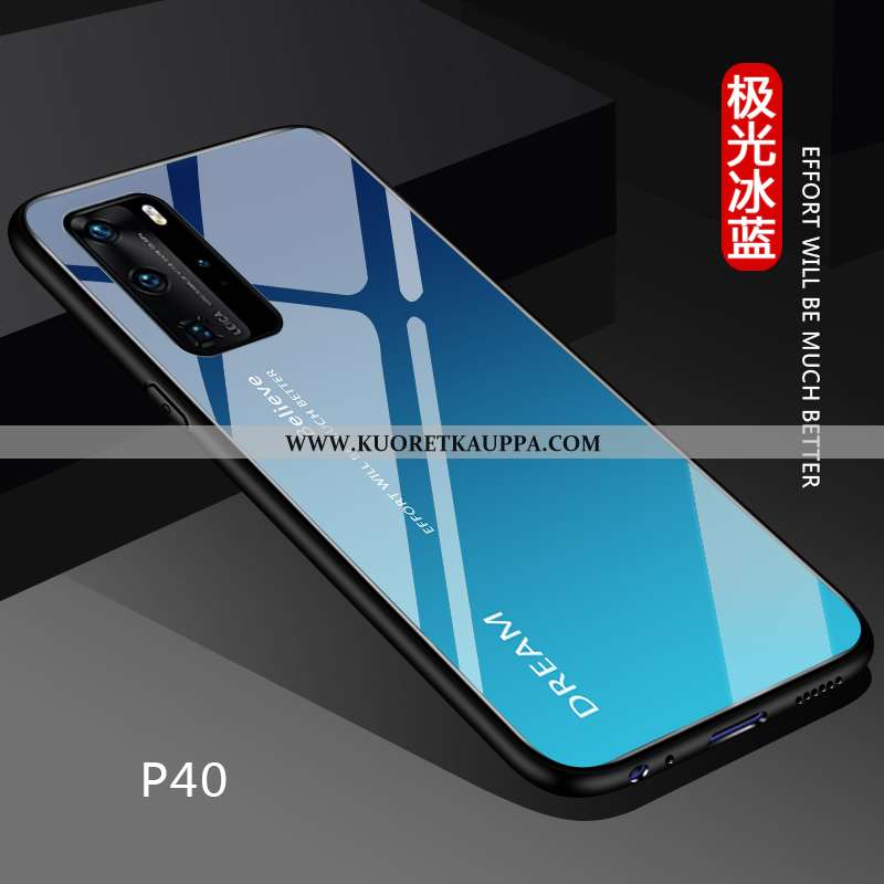 Kuori Huawei P40, Kuoret Huawei P40, Kotelo Huawei P40 Luova Suuntaus Kiinteä Väri Lasi Kaltevuus Mu