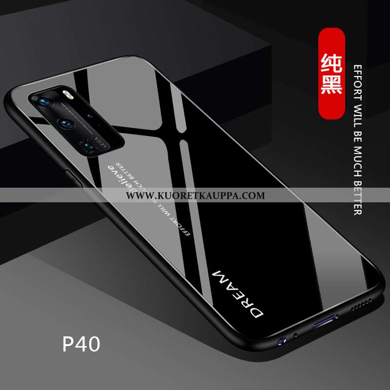 Kuori Huawei P40, Kuoret Huawei P40, Kotelo Huawei P40 Luova Suuntaus Kiinteä Väri Lasi Kaltevuus Mu