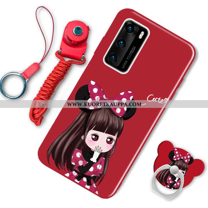 Kuori Huawei P40, Kuoret Huawei P40, Kotelo Huawei P40 Pehmeä Neste Pesty Suede Ihana Viininpunainen