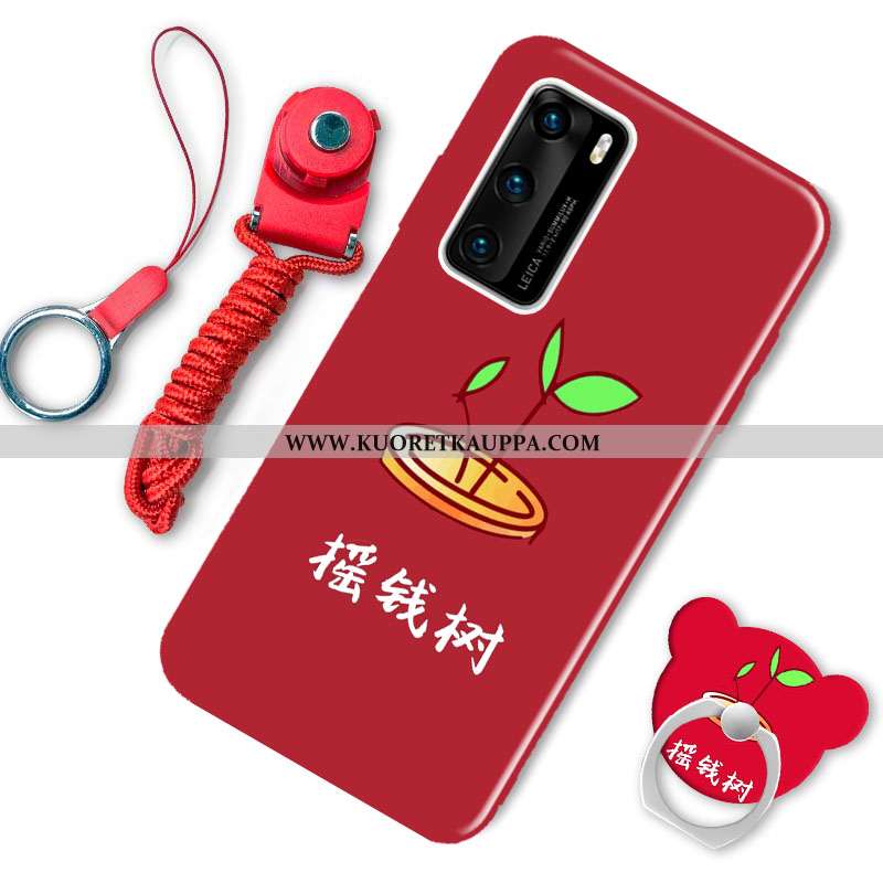 Kuori Huawei P40, Kuoret Huawei P40, Kotelo Huawei P40 Pehmeä Neste Pesty Suede Ihana Viininpunainen