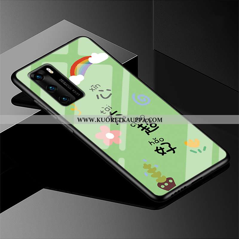 Kuori Huawei P40, Kuoret Huawei P40, Kotelo Huawei P40 Pehmeä Neste Silikoni All Inclusive Vihreä Yk