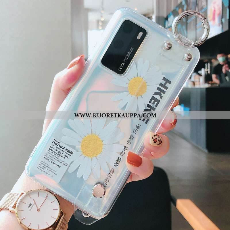 Kuori Huawei P40, Kuoret Huawei P40, Kotelo Huawei P40 Pehmeä Neste Silikoni Läpinäkyvä Hopea Pinkki