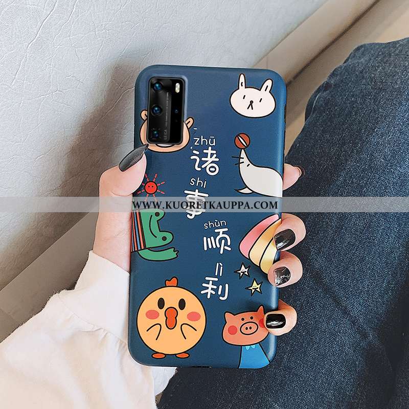 Kuori Huawei P40, Kuoret Huawei P40, Kotelo Huawei P40 Persoonallisuus Luova Suojaus Sarjakuva Beige