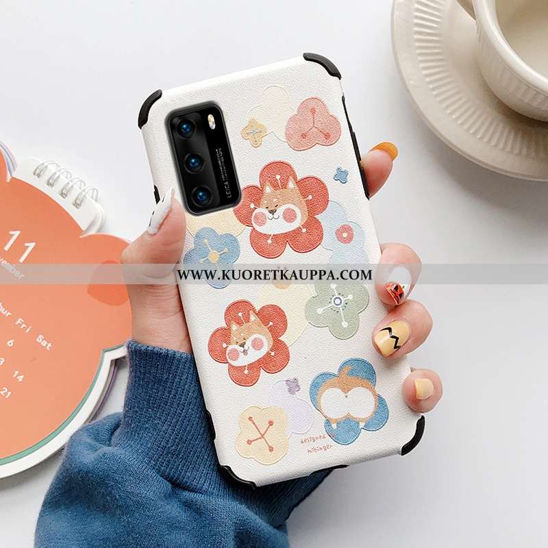 Kuori Huawei P40, Kuoret Huawei P40, Kotelo Huawei P40 Sarjakuva Ihana Mulberry Silkki Jauhe Pinkki