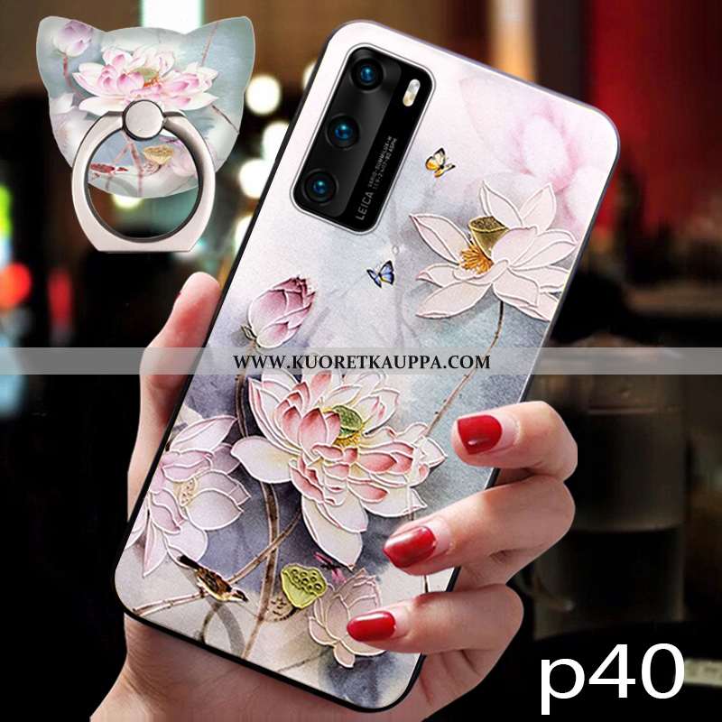Kuori Huawei P40, Kuoret Huawei P40, Kotelo Huawei P40 Silikoni Suojaus Murtumaton Pehmeä Neste Pink