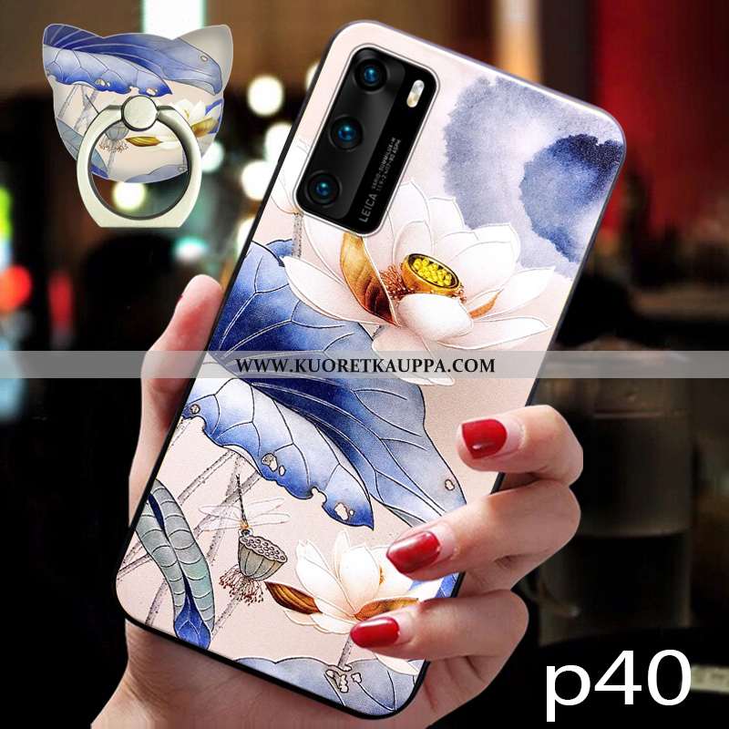 Kuori Huawei P40, Kuoret Huawei P40, Kotelo Huawei P40 Silikoni Suojaus Murtumaton Pehmeä Neste Pink