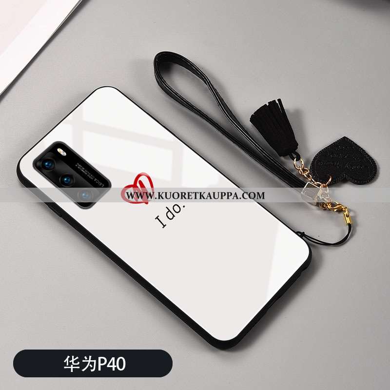 Kuori Huawei P40, Kuoret Huawei P40, Kotelo Huawei P40 Suojaus Lasi Valkoinen Peili Mustat