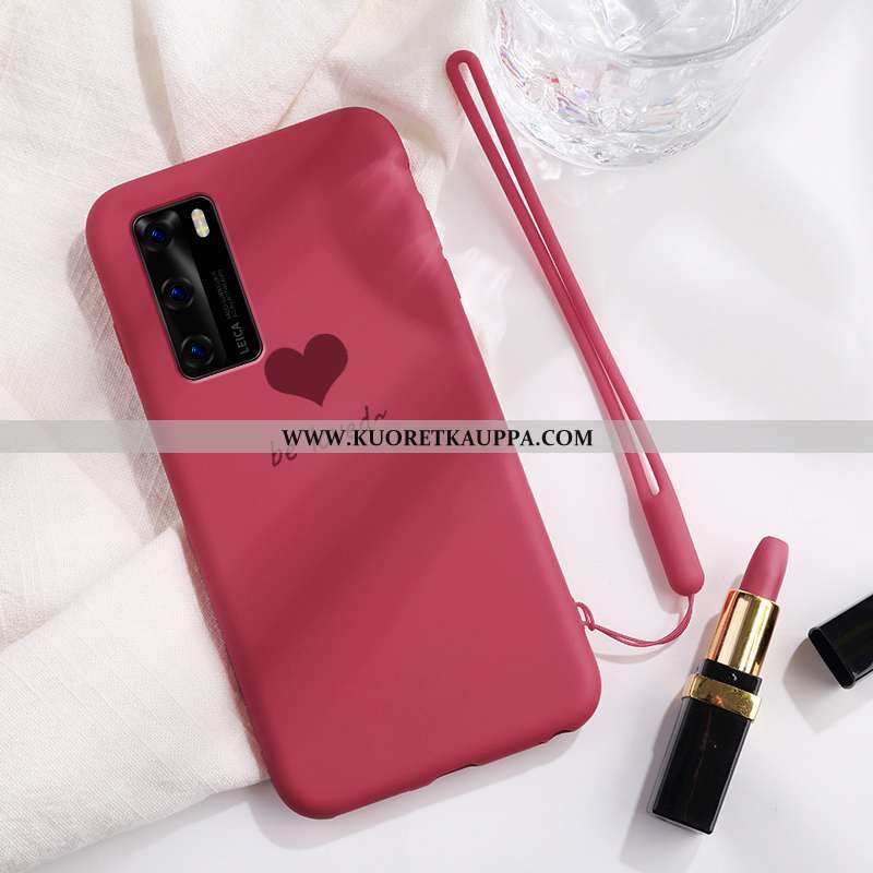 Kuori Huawei P40, Kuoret Huawei P40, Kotelo Huawei P40 Ultra Pehmeä Neste Rakastunut Puhelimen Pinkk