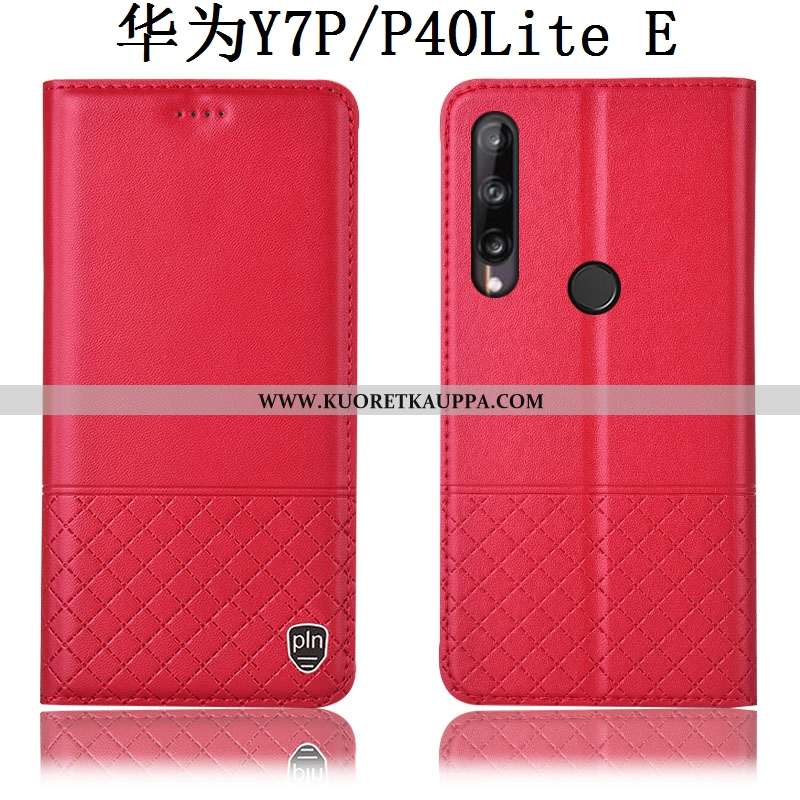 Kuori Huawei P40 Lite E, Kuoret Huawei P40 Lite E, Kotelo Huawei P40 Lite E Suojaus Nahkakuori Punai