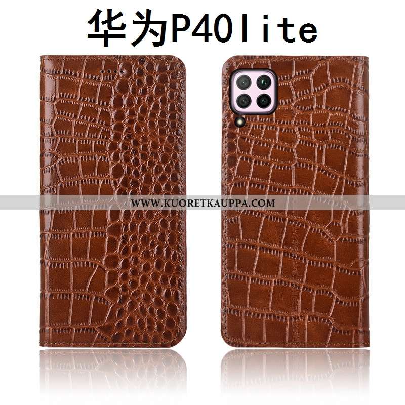 Kuori Huawei P40 Lite, Kuoret Huawei P40 Lite, Kotelo Huawei P40 Lite Nahkakuori Aito Nahka Kukkakuv