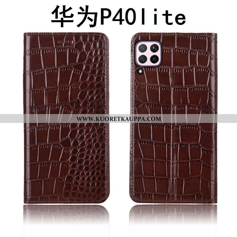 Kuori Huawei P40 Lite, Kuoret Huawei P40 Lite, Kotelo Huawei P40 Lite Nahkakuori Aito Nahka Kukkakuv