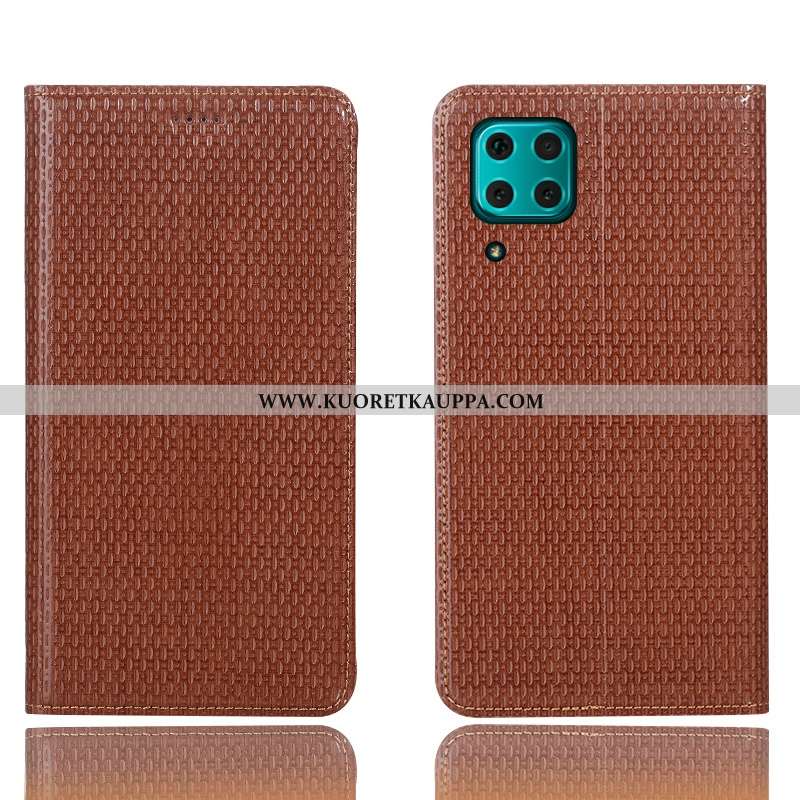 Kuori Huawei P40 Lite, Kuoret Huawei P40 Lite, Kotelo Huawei P40 Lite Nahkakuori Kukkakuvio Suojaus 