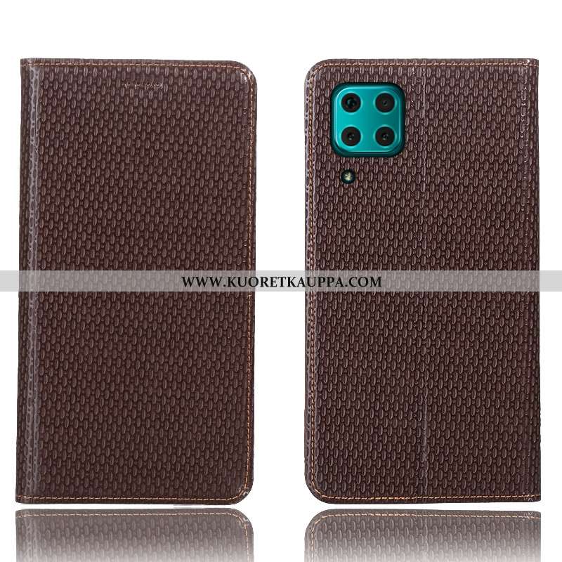 Kuori Huawei P40 Lite, Kuoret Huawei P40 Lite, Kotelo Huawei P40 Lite Nahkakuori Kukkakuvio Suojaus 