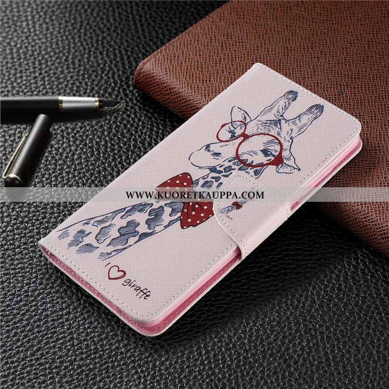 Kuori Huawei P40 Lite, Kuoret Huawei P40 Lite, Kotelo Huawei P40 Lite Nahkakuori Suojaus Jauhe Pinkk