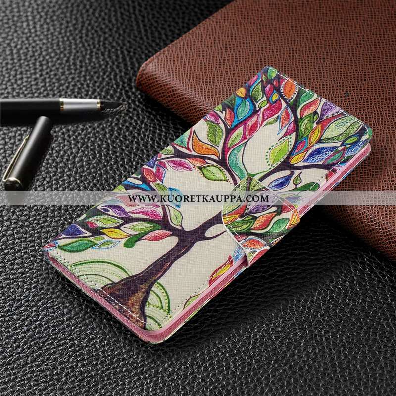 Kuori Huawei P40 Lite, Kuoret Huawei P40 Lite, Kotelo Huawei P40 Lite Nahkakuori Suojaus Jauhe Pinkk