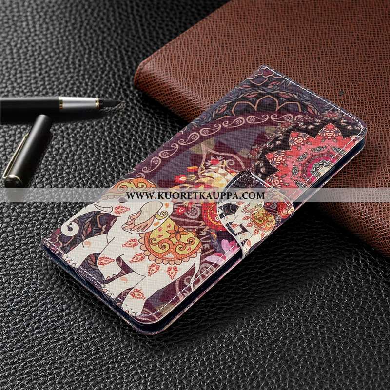 Kuori Huawei P40 Lite, Kuoret Huawei P40 Lite, Kotelo Huawei P40 Lite Nahkakuori Suojaus Jauhe Pinkk